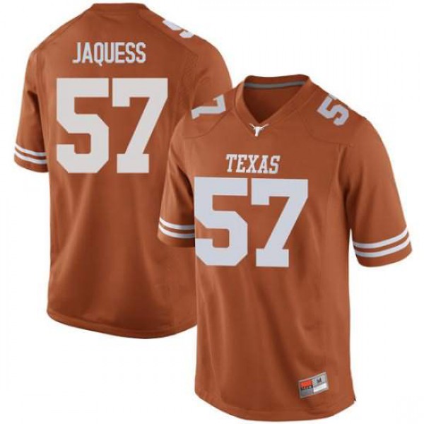Mens Texas Longhorns #57 Cort Jaquess Replica Stitch Jersey Orange